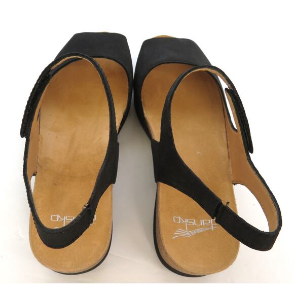 New DANSKO Cherry Milled Black Nubuck Leather Sandals Women Sz EU 39 US 8.5/9 - Picture 7 of 11
